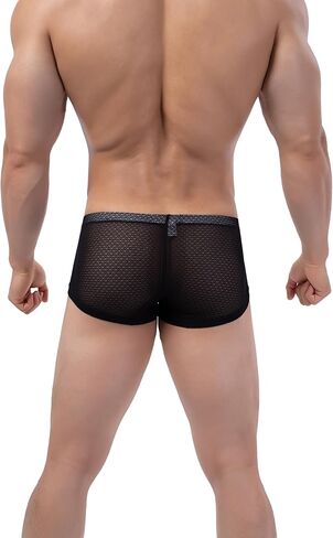 ملابس داخلية مثيرة للرجال من Hanhepee شفافة من خلال ملابس داخلية منتفخة وسروال داخلي من الدانتيل الناعم in Kuwait