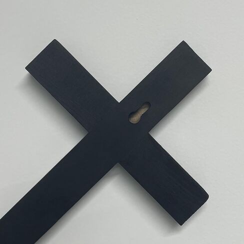 LBLNUGURI صليب خشبي أسود مع قاعدة يسوع المسيح صليب سطح الطاولة ديكور سطح المكتب خشبي أسود مقدس يسوع صليب كاثوليكي صليب يسوع المسيح صليب المنزل الزفاف في الهواء الطلق in Kuwait