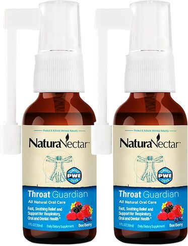 NaturaNectar Bee Propolis Throat Guardian Spray | Immune Support, Fast, Soothing Relief - Exclusive Ingredients Oral Care | Brazilian Propolis | Ethical Beekeeping | 2 Pack Bee Berry Flavor - 30 ml in Saudi Arabia