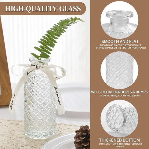 Glass Bud Vases Set of 12(Flowers NOT Included),Small Bud Vases in Bulk,Mini Bud Vases,Vintage Vases for Centrepieces,Small Vases for Wedding Decoration,Home Table Flower Decoration in Saudi Arabia