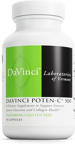 DAVINCI Labs Poten-C 500 - مكمل غذائي لدعم وظيفة الجهاز المناعي وصحة الكولاجين* - مع فيتامين C والكالسيوم والمغنيسيوم والبوتاسيوم والمزيد - نباتي - خالي من الغلوتين - 90 قرصًا in Saudi Arabia