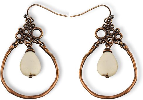 Country Western Mushroom Earrings for Women, Filigree Flower Dangling Silver Turquoise Teardrop Earring Set in Saudi Arabia