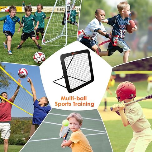 كرة القدم مرتد مع 8 تعديلات زاوية، 99 × 39 بوصة شبكة ارتداد متينة ومتعددة الاستخدامات لكرة القدم للفناء الخلفي والأطفال المراهقين وجميع الأعمار معدات تدريب كرة القدم الطائرة لاكروس in Kuwait