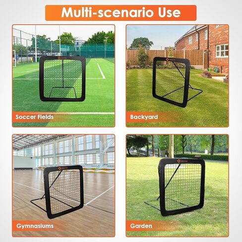 كرة القدم مرتد مع 8 تعديلات زاوية، 99 × 39 بوصة شبكة ارتداد متينة ومتعددة الاستخدامات لكرة القدم للفناء الخلفي والأطفال المراهقين وجميع الأعمار معدات تدريب كرة القدم الطائرة لاكروس in Kuwait