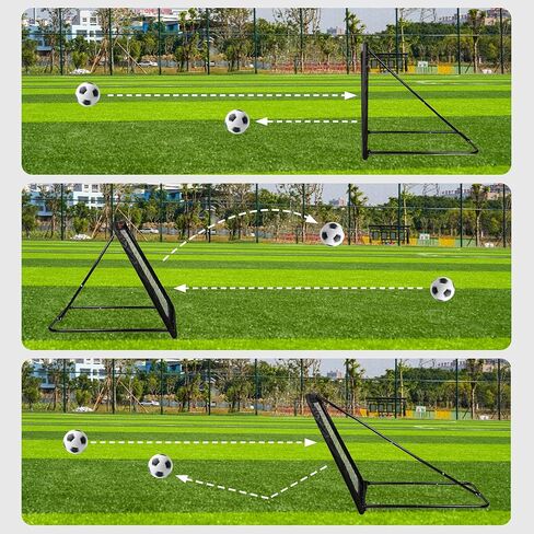 كرة القدم مرتد مع 8 تعديلات زاوية، 99 × 39 بوصة شبكة ارتداد متينة ومتعددة الاستخدامات لكرة القدم للفناء الخلفي والأطفال المراهقين وجميع الأعمار معدات تدريب كرة القدم الطائرة لاكروس in Kuwait
