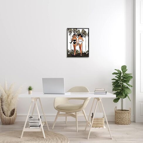 Stupell Industries Beach Babes Strolling Tropical Summer Beach Adventure Framed Wall Art, Design By Amelia Noyes in Saudi Arabia