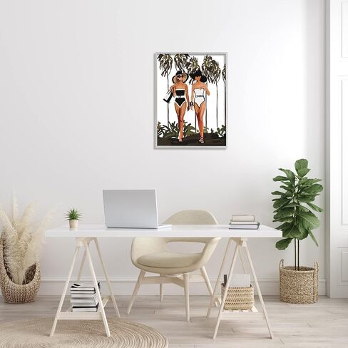 Stupell Industries Beach Babes Strolling Tropical Summer Beach Adventure Framed Wall Art, Design By Amelia Noyes in Saudi Arabia