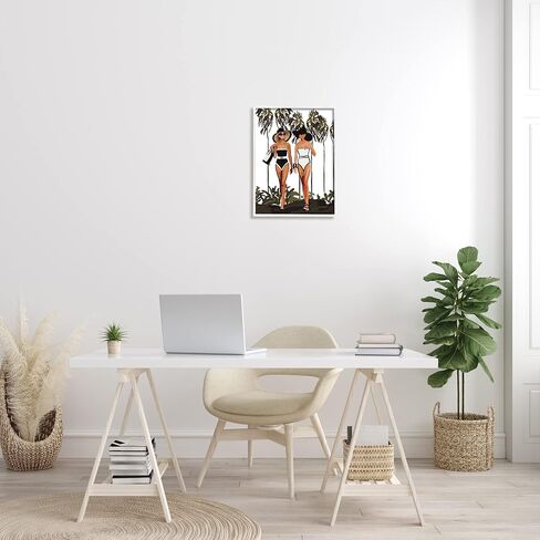 Stupell Industries Beach Babes Strolling Tropical Summer Beach Adventure Framed Wall Art, Design By Amelia Noyes in Saudi Arabia