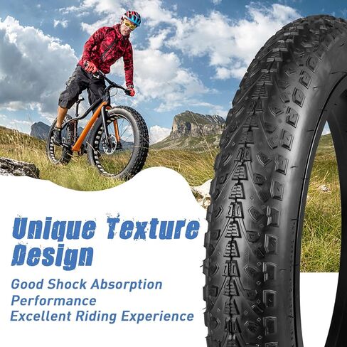 ZUKKA Bike Tire 20/24/26 x 3.0 Fat Bike Tire 2 Pack Replacement Tire Folding Mountain Bike Tire High-Density Bike Tires for Snow Beach BMX MTB Electric Bike in Saudi Arabia