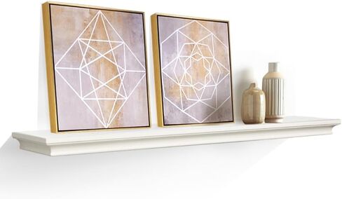 أرفف عائمة بيضاء من AHDECOR مثبتة على الحائط، رف تخزين جداري أعمق لديكور المنزل، قوي للغاية، سهل التركيب، عرض 36 بوصة، عمق 7.75 بوصة in Saudi Arabia