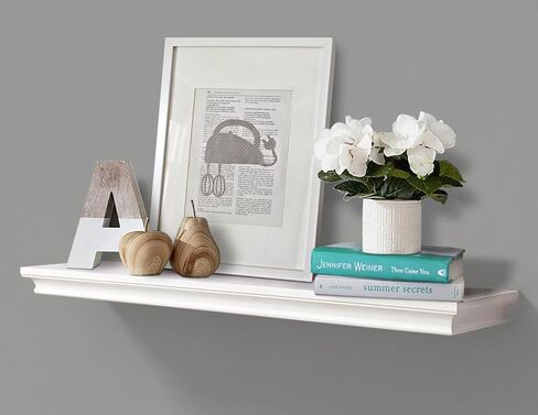أرفف عائمة بيضاء من AHDECOR مثبتة على الحائط، رف تخزين جداري أعمق لديكور المنزل، قوي للغاية، سهل التركيب، عرض 36 بوصة، عمق 7.75 بوصة in Saudi Arabia