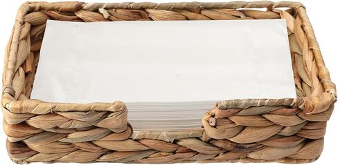 Rattan Napkin Holders for Tables, Rectangle Water Hyacinth Napkin Holder, Wicker Napkin Baskets Guest Towel Napkin Holder for Restaurant Kitchen Bathroom, 9.45" x 5.12" x 2.76" in Saudi Arabia