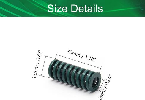 Yinpecly 10mm OD 5mm ID 20mm Long Spiral Stamping Heavy Load Compression Mould Die Spring, for Mechanical Equipment 3D Printer Accessories Green Tone 10pcs in Saudi Arabia