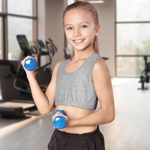 مجموعة من 12 حمالة صدر قطنية للفتيات من بوروكا، حمالة صدر للتدريب كامي للفتيات، حمالة صدر رياضية للفتيات الصغيرات in Kuwait