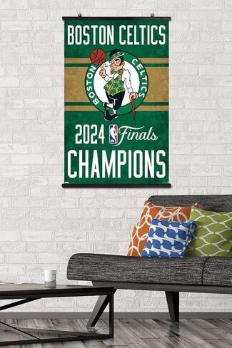 Trends International NBA Boston Celtics - 2024 NBA Finals Team Logo Wall Poster, 22.37" x 34.00", Poster & Clip Bundle in Saudi Arabia