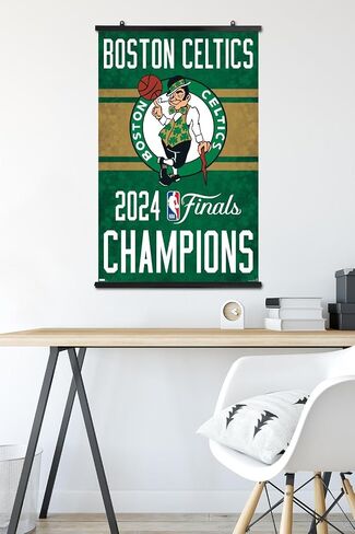 Trends International NBA Boston Celtics - 2024 NBA Finals Team Logo Wall Poster, 22.37" x 34.00", Poster & Clip Bundle in Saudi Arabia