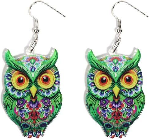 Owl Dangle Earrings Boho Hollow Filigree Copper Butterfly Moth Mushroom Patterned Disc Drop Earrings For Women Jewelry in Kuwait