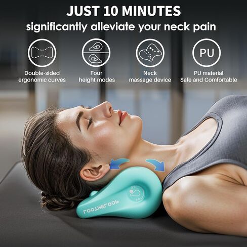 Ergonomic Neck-Stretcher, 4H Cervical Traction Device for TMJ Pain Relief, Portable Neck and Shoulder Relaxer for Home Office Travel, No Smell Cervical Neck Pillow - Gifts for Women and Men in Saudi Arabia