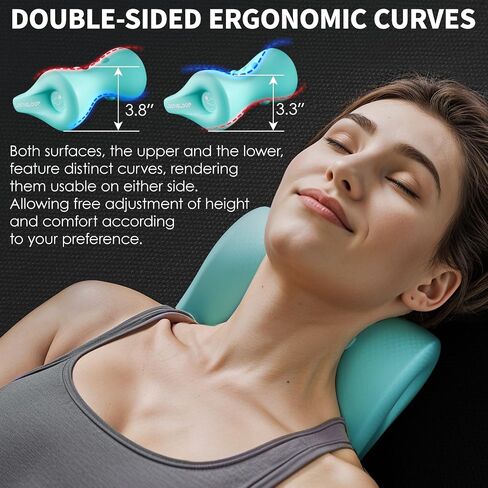 Ergonomic Neck-Stretcher, 4H Cervical Traction Device for TMJ Pain Relief, Portable Neck and Shoulder Relaxer for Home Office Travel, No Smell Cervical Neck Pillow - Gifts for Women and Men in Saudi Arabia