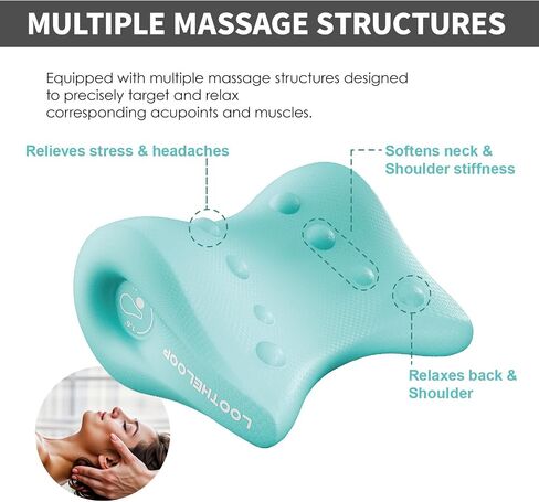 Ergonomic Neck-Stretcher, 4H Cervical Traction Device for TMJ Pain Relief, Portable Neck and Shoulder Relaxer for Home Office Travel, No Smell Cervical Neck Pillow - Gifts for Women and Men in Saudi Arabia