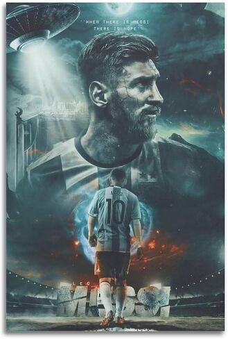 VCLUST Messi Poster Soccer Poster Art Decor Painting Aesthetic Wall Art Canvas for Bedroom Decor 16x24inch(40x60cm) in Saudi Arabia