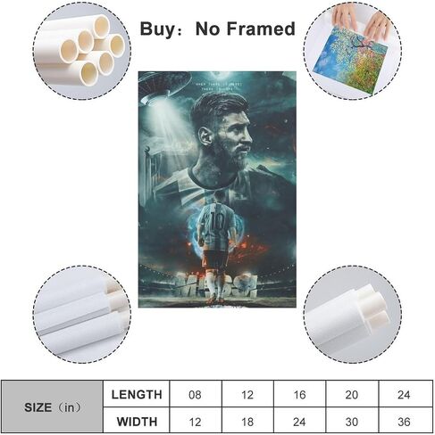 VCLUST Messi Poster Soccer Poster Art Decor Painting Aesthetic Wall Art Canvas for Bedroom Decor 16x24inch(40x60cm) in Saudi Arabia