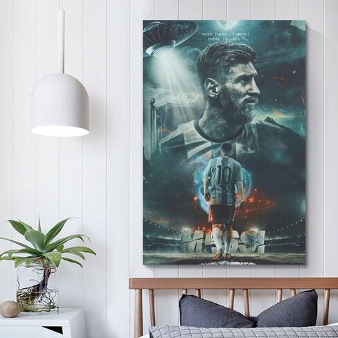 VCLUST Messi Poster Soccer Poster Art Decor Painting Aesthetic Wall Art Canvas for Bedroom Decor 16x24inch(40x60cm) in Saudi Arabia