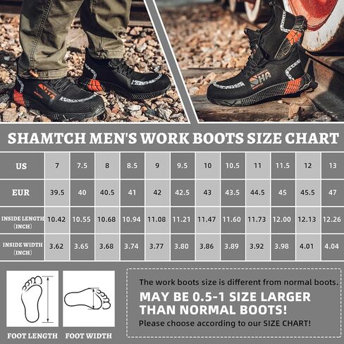SHAMTCH Steel Toe Shoes for Men Women Indestructible Lightweight Comfortable Safety Shoes Slip Resistant Puncture Proof Breathable Work Sneakers in Saudi Arabia
