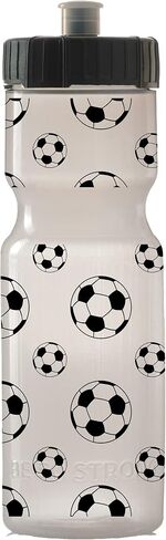 50 Strong Kids Water Bottle | 22 oz. BPA- Free Sports Squeeze Water Bottles with Pull Top Cap |Perfect Water Bottle for School | Reusable & Durable for Boys & Girls | Made in USA (Soccer) in Saudi Arabia