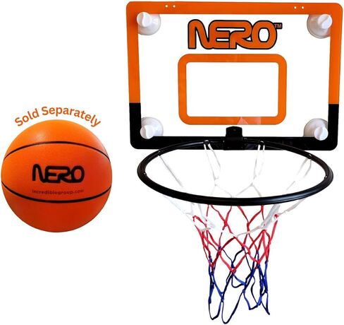 The Incredible B-Ball Hoop for Play Indoors. Durable Indoor Hoop with 3 Safe Options to Install! Hooks, Adhesives Or Suctions. for Your Door, Or Anywhere On The Wall. Easy to Assemble. 14.2"X20.5" in Saudi Arabia