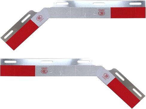 شرائط ألواح عاكسة من سبائك الألومنيوم مع شريط عاكس لرفرف الطين لمقطورة نصف شاحنة، ملصق تحذير تحذيري للسلامة 24 بوصة × 3 بوصة 2 قطعة in Kuwait