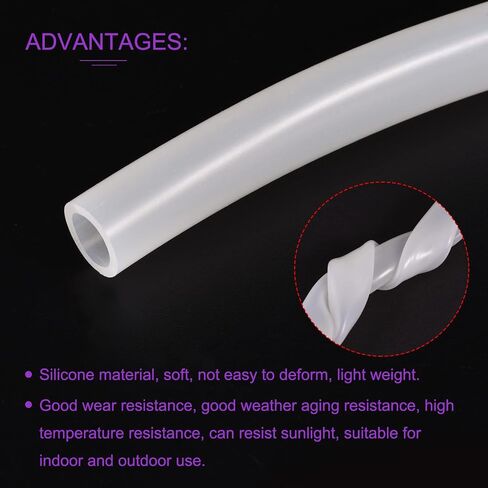 DMiotech 5/16" ID 9/16" OD 6.6 Feet Silicone Tube Translucent Industrial Silicone Tubing for Water Air Pump in Saudi Arabia