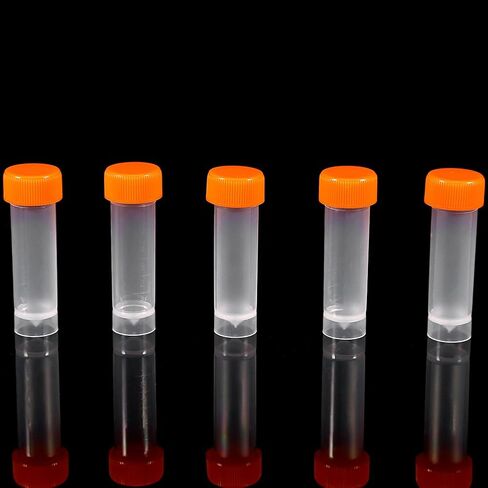 10 Pcs Plastic Test Tubes, 5ml Plastic Frozen Test Tubes Vial Screw Seal Hat Pack Container with Silicone Gasket, 60mm x 16mm in Saudi Arabia