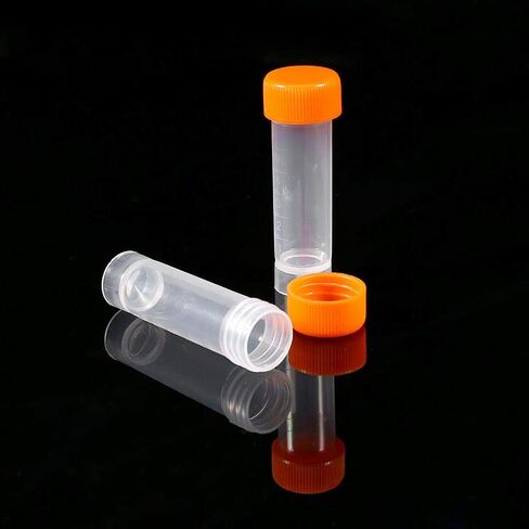 10 Pcs Plastic Test Tubes, 5ml Plastic Frozen Test Tubes Vial Screw Seal Hat Pack Container with Silicone Gasket, 60mm x 16mm in Saudi Arabia
