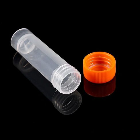 10 Pcs Plastic Test Tubes, 5ml Plastic Frozen Test Tubes Vial Screw Seal Hat Pack Container with Silicone Gasket, 60mm x 16mm in Saudi Arabia