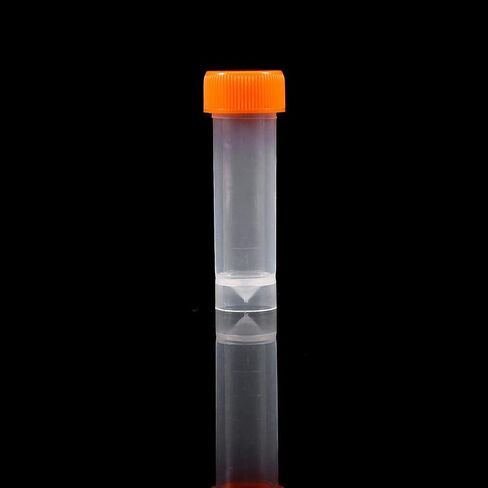 10 Pcs Plastic Test Tubes, 5ml Plastic Frozen Test Tubes Vial Screw Seal Hat Pack Container with Silicone Gasket, 60mm x 16mm in Saudi Arabia