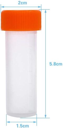 10 Pcs Plastic Test Tubes, 5ml Plastic Frozen Test Tubes Vial Screw Seal Hat Pack Container with Silicone Gasket, 60mm x 16mm in Saudi Arabia