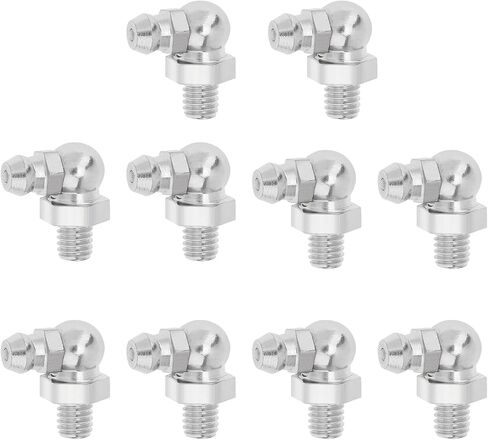 10 قطع تركيبات الشحوم الهيدروليكية متنوعة 1/8 بوصة 304 من الفولاذ المقاوم للصدأ زيرك تركيب مجموعة مسدس الشحوم مستقيمة 45 90 درجة زاوية تركيب الشحوم المترية (90 درجة) in Kuwait