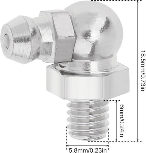 10 قطع تركيبات الشحوم الهيدروليكية متنوعة 1/8 بوصة 304 من الفولاذ المقاوم للصدأ زيرك تركيب مجموعة مسدس الشحوم مستقيمة 45 90 درجة زاوية تركيب الشحوم المترية (90 درجة) in Kuwait