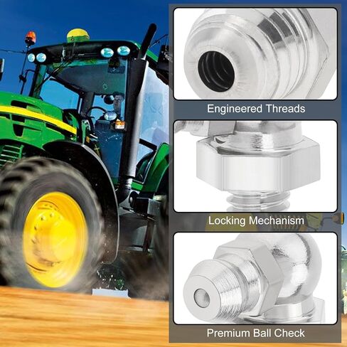 10 قطع تركيبات الشحوم الهيدروليكية متنوعة 1/8 بوصة 304 من الفولاذ المقاوم للصدأ زيرك تركيب مجموعة مسدس الشحوم مستقيمة 45 90 درجة زاوية تركيب الشحوم المترية (90 درجة) in Kuwait