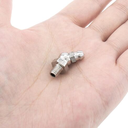 10 قطع تركيبات الشحوم الهيدروليكية متنوعة 1/8 بوصة 304 من الفولاذ المقاوم للصدأ زيرك تركيب مجموعة مسدس الشحوم مستقيمة 45 90 درجة زاوية تركيب الشحوم المترية (90 درجة) in Kuwait