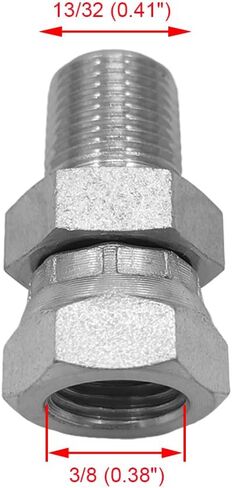 (4-PACK) 1404-02-02 تركيب محول خرطوم هيدروليكي 1/8 بوصة ذكر (1/8 بوصة -27NPTF) × 1/8 بوصة دوارة أنثى (1/8 بوصة -27NPSM) SAE وصلات أنابيب مستقيمة وصلة أنبوب من الفولاذ الكربوني in Kuwait