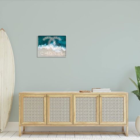 Stupell Industries Beach Waves Crashing Shoreline Glam Fashion Detail, Design by Ziwei Li, 20 x 16, Grey Framed in Saudi Arabia
