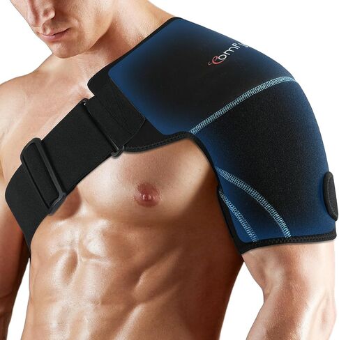 comfytemp الكتف حزمة الجليد التفاف، FSA HSA مؤهلة، دعامة الكتف مع حزمة هلام الجليد للإصابات قابلة لإعادة الاستخدام، والعلاج الطبيعي كم ضغط الباردة لتخفيف آلام الكفة الدوارة، والتعافي sugery in Kuwait