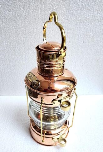 Antique Ship Boat Oil Lantern Nautical Golden Polish Cooper -Collectible Decorative Lamp -Maritime Boat Lamps, 12 Inch, As Show In Image in Saudi Arabia