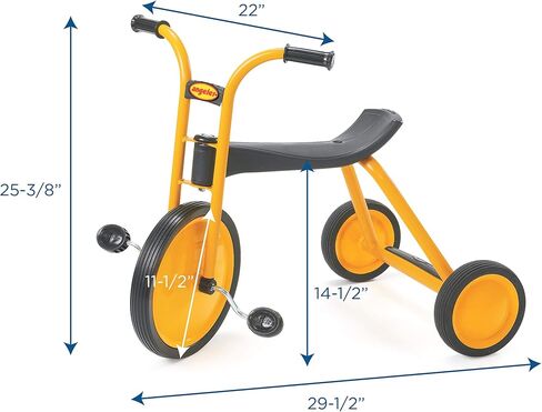 دراجة Angel MyRider Midi Trike، باللون الأصفر - مثالية للراكبين المبتدئين الذين تتراوح أعمارهم بين 3 سنوات فما فوق، وتشجع على اللعب النشط، وتدعم ما يصل إلى 70 رطلاً، وتصميم متين، وميزات أمان مدمجة، وركوب مريح، وإطارات صلبة in Kuwait