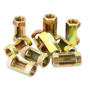 10Pcs Gold 1/8IP(1/8-27) Hex Coupling Nut, Female Thread Connector 30mm Hexagonal Sleeve Nut Rod Bar Stud Tube Joint Slotted Hardware for Lamp Repair DIY，Fasteners