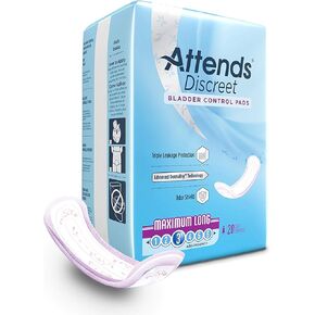 ADPMAL - Attends Discreet Women's Maximum Long Pads, 20 Count (x10)