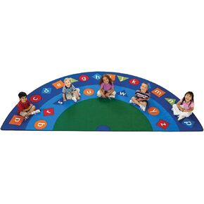 Carpets for Kids 9134 Alpha Shapes Seating Rug 6ft 8ft x 13ft 4ft Semi-Circle Blue