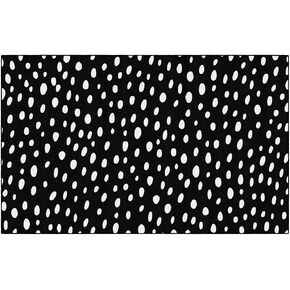 Flagship Carpets Schoolgirl Style Black and White Spotty Educational Area Rug for Kids Room Seating Décor, Children's Classroom, Play Carpet for Teaching and Playroom, 7'6 "x 12'